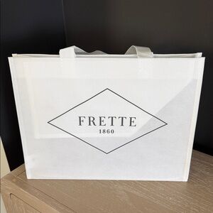 Frette White Logo Tote Bag